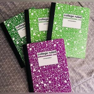 Composition Notebooks College Ruled 100 Sheet 4 Pack Bundle